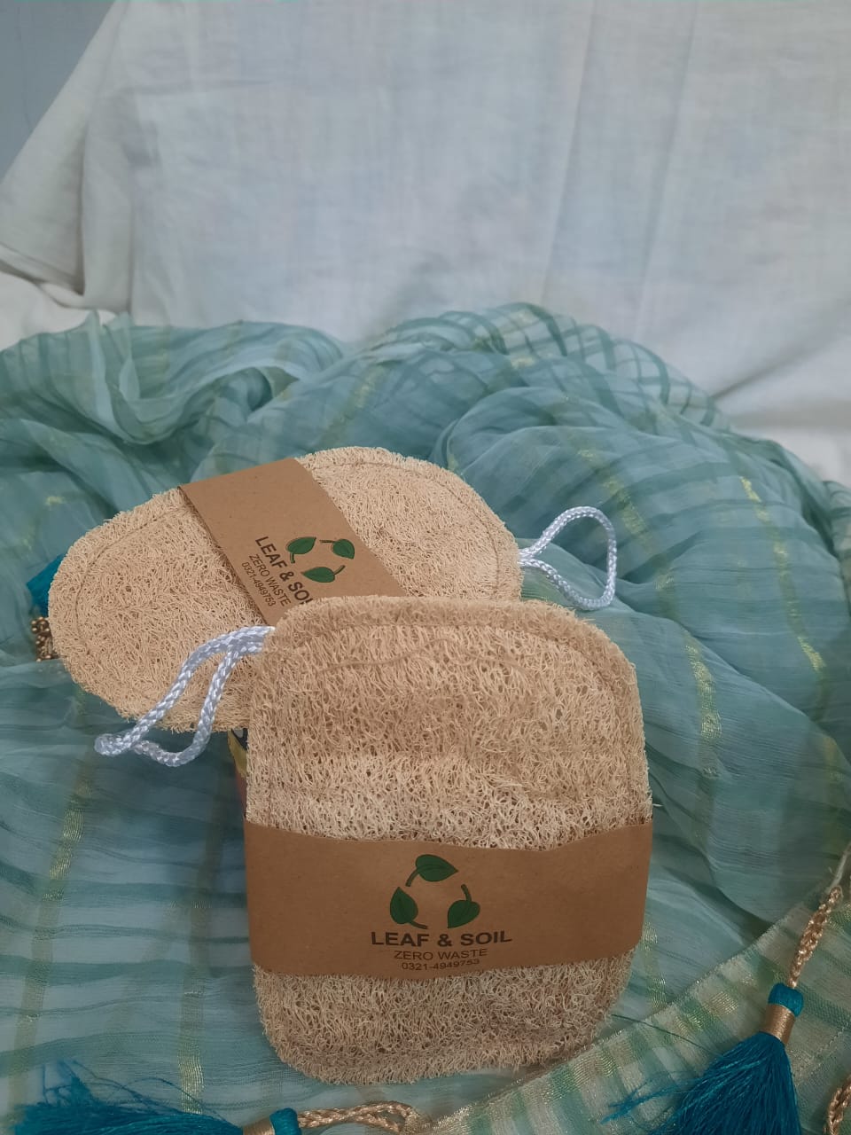 Deal 2: Pack of Two Oval/rectangle Kitchen Natural Loofa