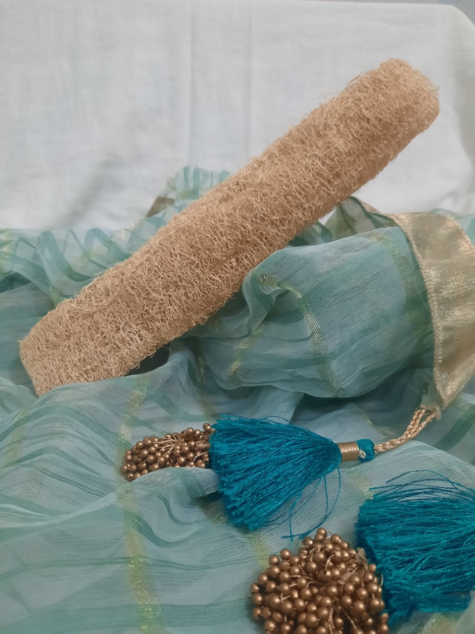 Long Natural and Organic Bath Loofa W/O Ribbon