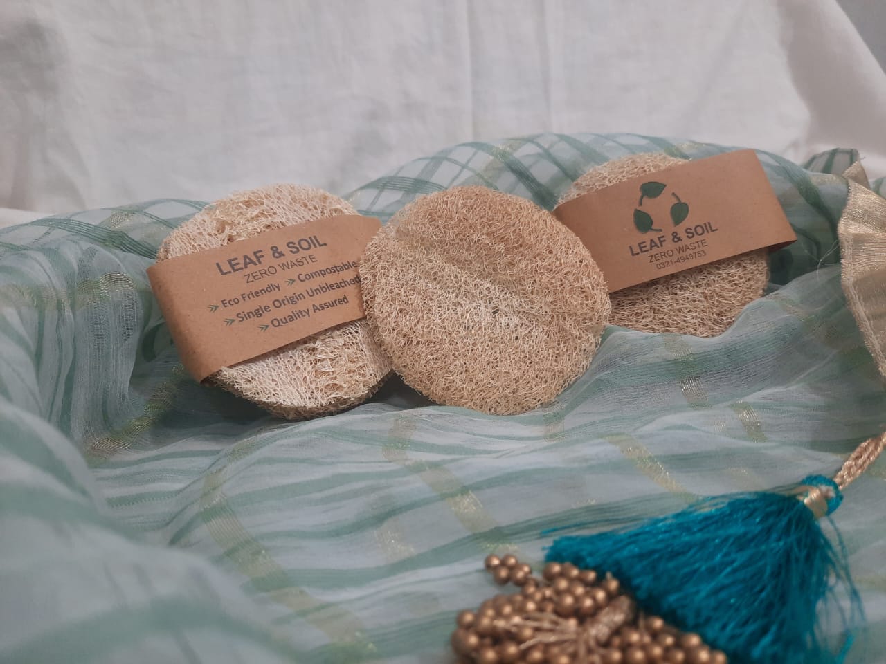Natural Loofah Pads for Face, Hands & Feet (Raw)