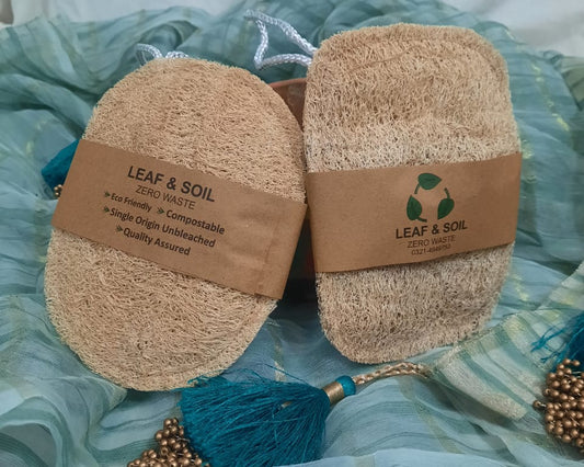 Deal 2: Pack of Two Oval/rectangle Kitchen Natural Loofa